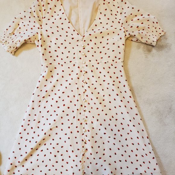 Madewell Strawberry Silk Clover Button-Front 2 - Picture 3 of 4